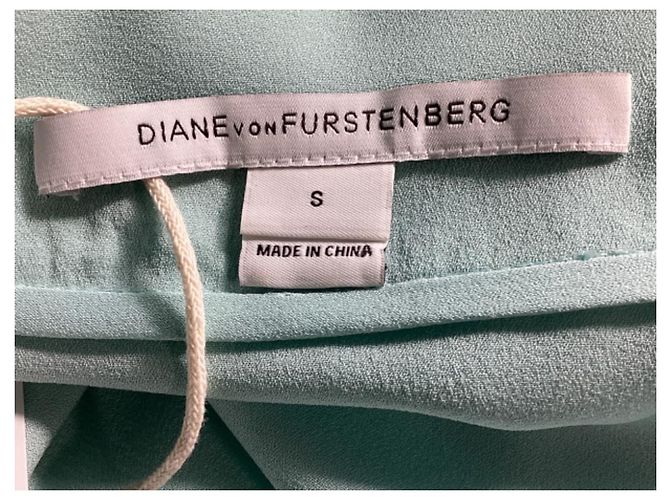 Blusa de manga corta Diane von Furstenberg en seda turquesa - vista 11