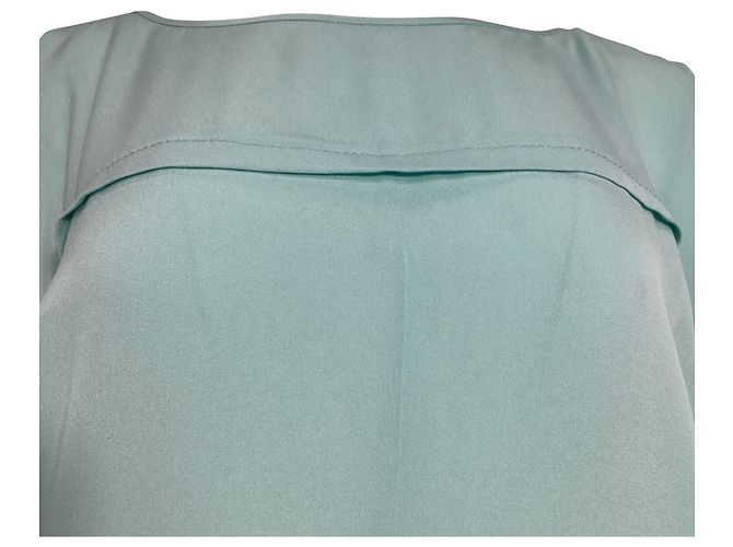 Blusa de manga corta Diane von Furstenberg en seda turquesa - vista 2