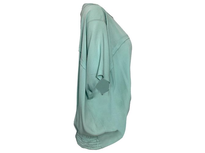 Blusa de manga corta Diane von Furstenberg en seda turquesa - vista 3