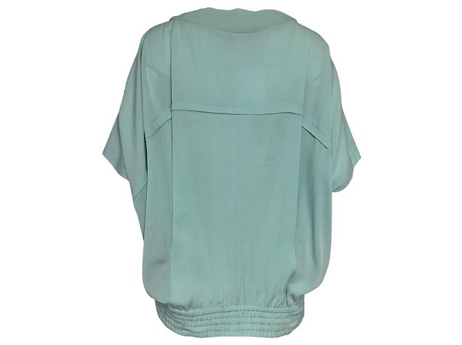 Blusa de manga corta Diane von Furstenberg en seda turquesa - vista 4