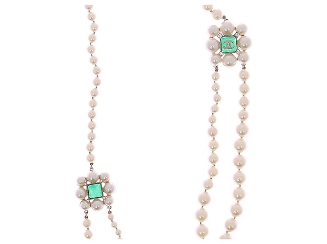 COLLARES CHANEL T. Perla Blanco - vista 2