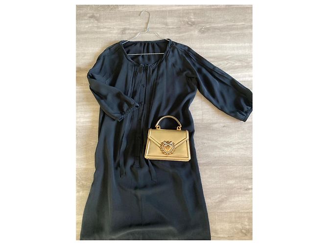 Dolce & Gabbana Devotion borsa in pelle dorata D'oro - vista 10