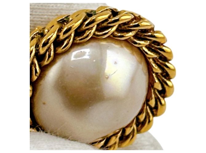 Orecchini a clip dorati Chanel con perle finte D'oro - vista 10