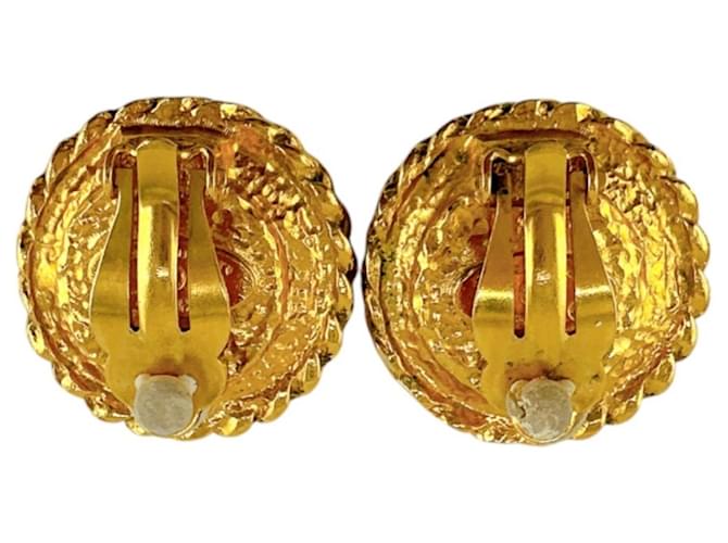 Orecchini a clip dorati Chanel con perle finte D'oro - vista 2