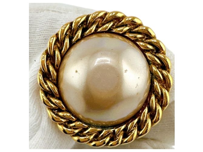 Orecchini a clip dorati Chanel con perle finte D'oro - vista 5