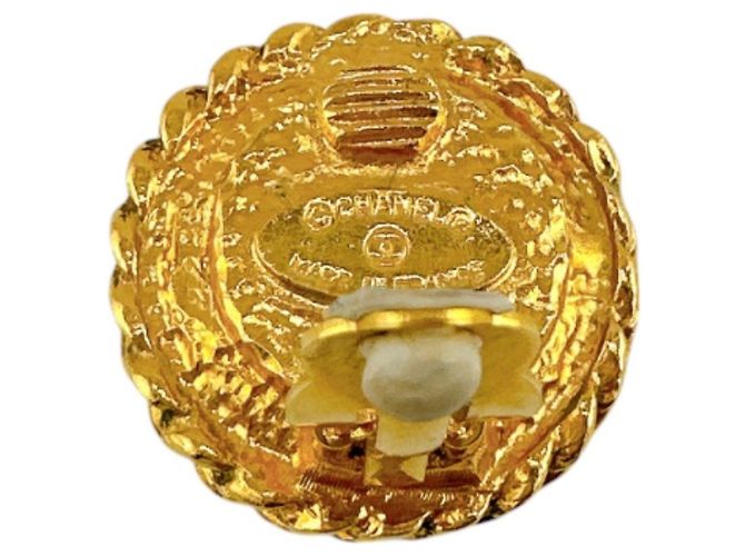 Orecchini a clip dorati Chanel con perle finte D'oro - vista 6
