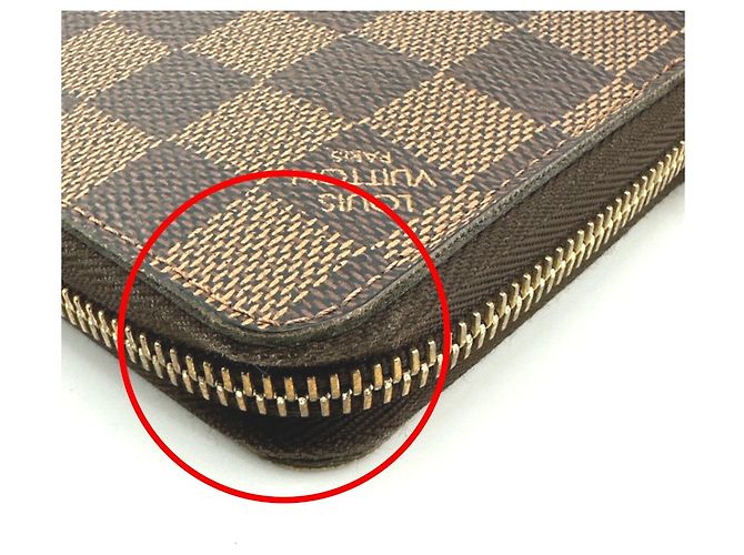 Louis Vuitton Langer Geldbeutel aus Damier-Canvas Braun Damier ebene - Ansicht 10
