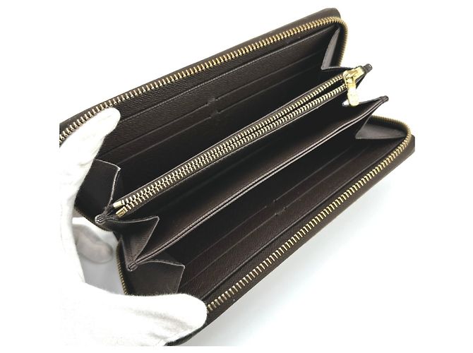 Louis Vuitton Langer Geldbeutel aus Damier-Canvas Braun Damier ebene - Ansicht 13