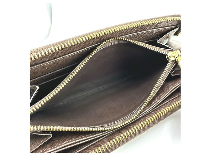 Louis Vuitton Langer Geldbeutel aus Damier-Canvas Braun Damier ebene - Ansicht 15