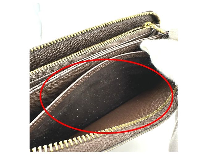 Louis Vuitton Langer Geldbeutel aus Damier-Canvas Braun Damier ebene - Ansicht 17