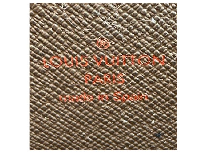 Louis Vuitton Langer Geldbeutel aus Damier-Canvas Braun Damier ebene - Ansicht 18