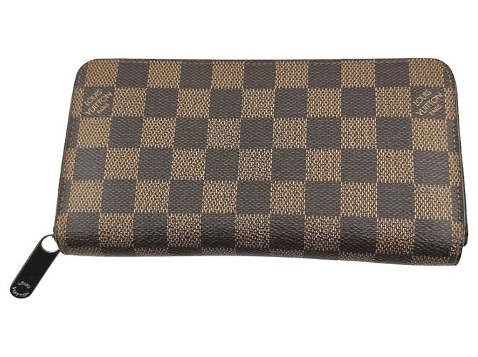 Louis Vuitton Langer Geldbeutel aus Damier-Canvas Braun Damier ebene - Ansicht 2