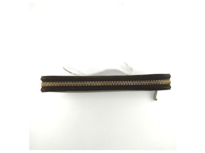 Louis Vuitton Langer Geldbeutel aus Damier-Canvas Braun Damier ebene - Ansicht 4