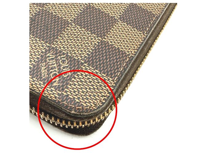 Louis Vuitton Langer Geldbeutel aus Damier-Canvas Braun Damier ebene - Ansicht 9