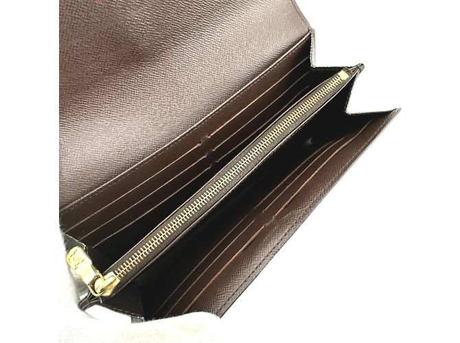 Cartera Larga Louis Vuitton en Lona Damier Marrón Castaño - vista 12