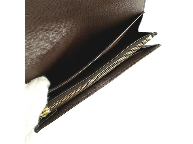 Cartera Larga Louis Vuitton en Lona Damier Marrón Castaño - vista 13