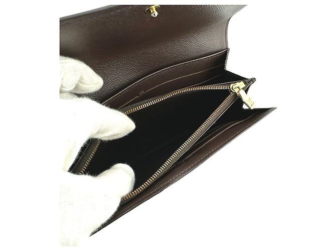 Cartera Larga Louis Vuitton en Lona Damier Marrón Castaño - vista 15