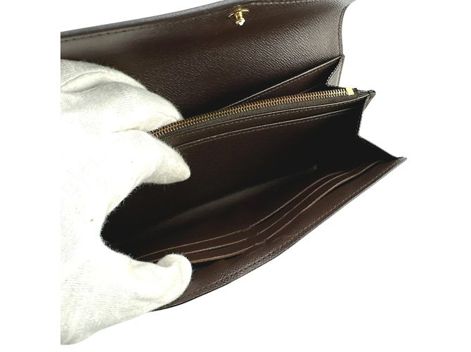 Cartera Larga Louis Vuitton en Lona Damier Marrón Castaño - vista 17