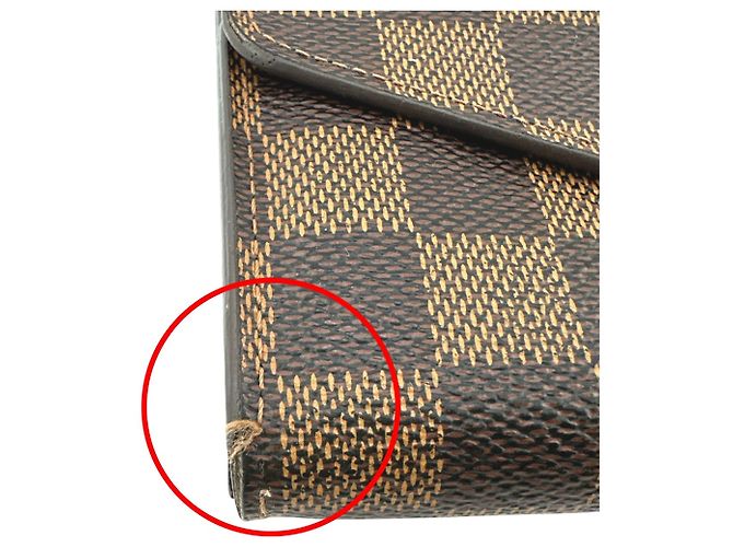 Cartera Larga Louis Vuitton en Lona Damier Marrón Castaño - vista 7