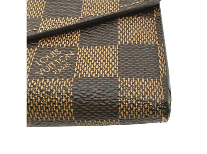 Cartera Larga Louis Vuitton en Lona Damier Marrón Castaño - vista 8