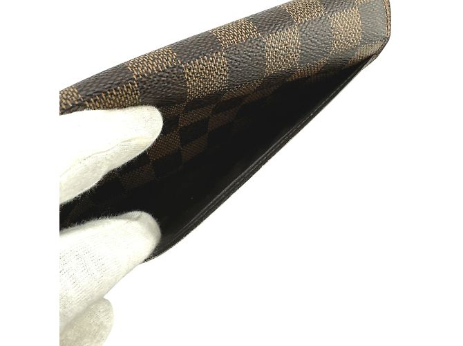 Cartera Larga Louis Vuitton en Lona Damier Marrón Castaño - vista 9