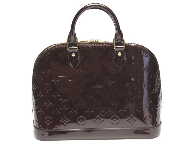 Borsa Louis Vuitton Vernis Alma PM Rosso Bordò - vista 2