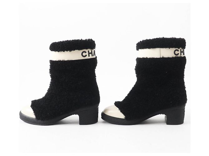Chanel Schafslederstiefel schwarz-weiß 35 - Ansicht 3