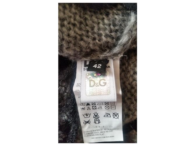 D&G Cardigan aus Mohair Grau und Schwarzer Spitze - Ansicht 6