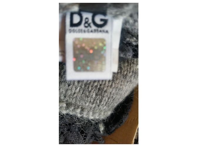 D&G Cardigan aus Mohair Grau und Schwarzer Spitze - Ansicht 8