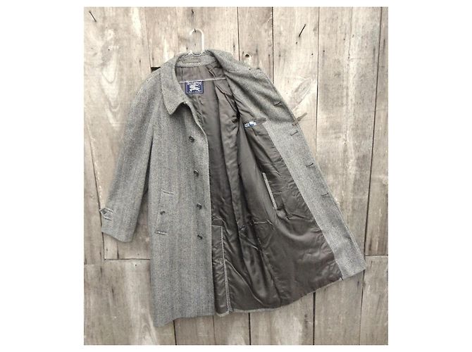 Burberry Grey Wool Coat Men - view 4