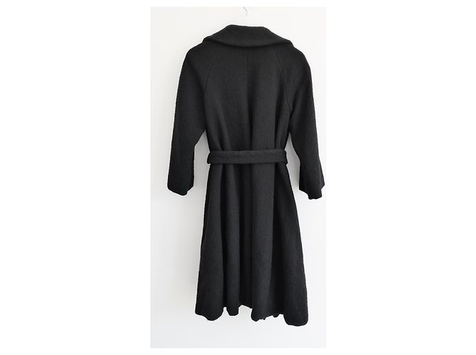 Abrigo swing de bouclé forrado de seda Dries Van Noten otoño 2005 Negro - vista 4