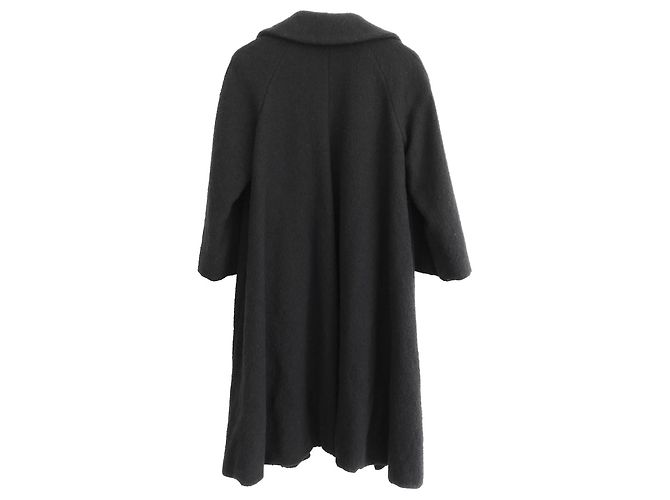 Abrigo swing de bouclé forrado de seda Dries Van Noten otoño 2005 Negro - vista 5
