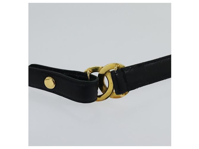 CHANEL COCO Mark Gürtel Leder 26,4"" Schwarz Gold CC Auth yk17305 Golden - Ansicht 11