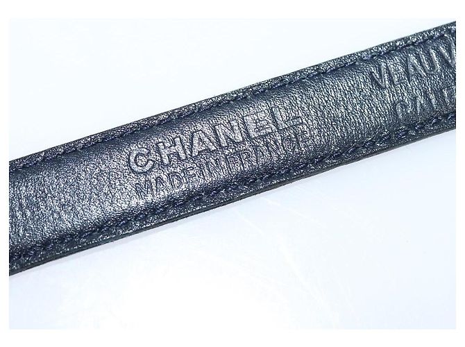 CHANEL COCO Mark Gürtel Leder 26,4"" Schwarz Gold CC Auth yk17305 Golden - Ansicht 18