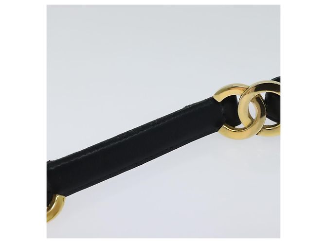 CHANEL COCO Mark Gürtel Leder 26,4"" Schwarz Gold CC Auth yk17305 Golden - Ansicht 3