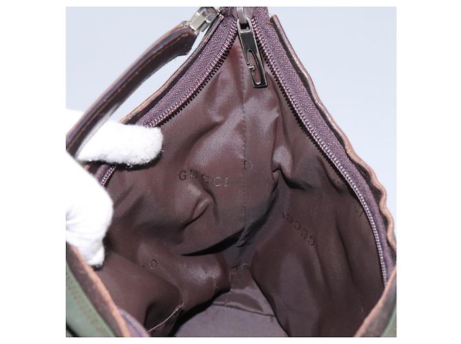 Sac à main GUCCI en toile kaki 000 0602 Auth ti2770 - vue 21