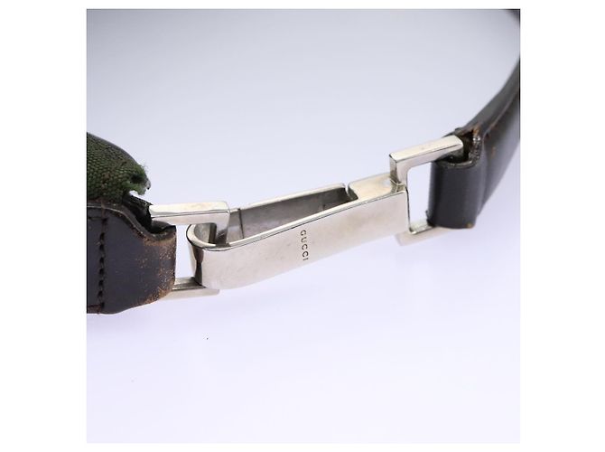 Sac à main GUCCI en toile kaki 000 0602 Auth ti2770 - vue 8