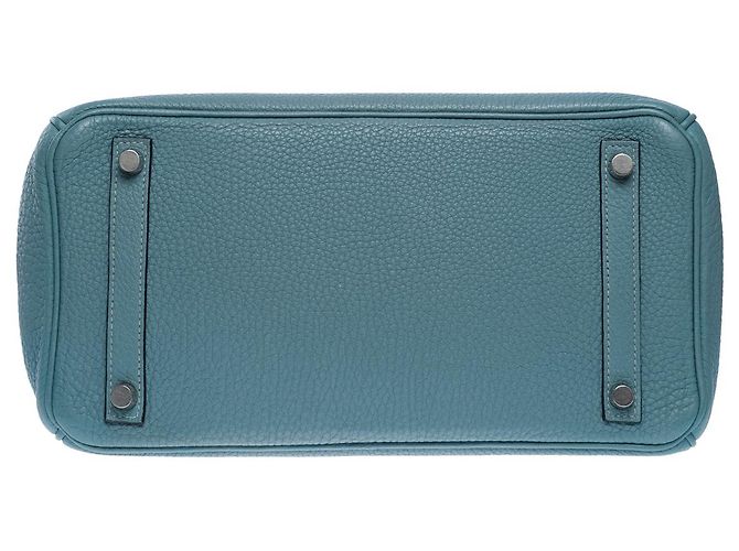 Hermès HERMES Birkin 30 Bag in Blue Leather - 102504 - view 11
