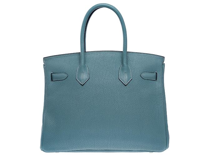 Hermès HERMES Birkin 30 Bag in Blue Leather - 102504 - view 4