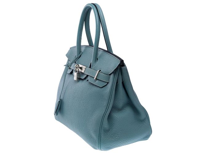 Hermès HERMES Birkin 30 Bag in Blue Leather - 102504 - view 5