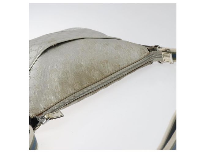 Borsa a Spalla GG Canvas Gucci Argento Blu 145857 Auth 110391 - vista 6