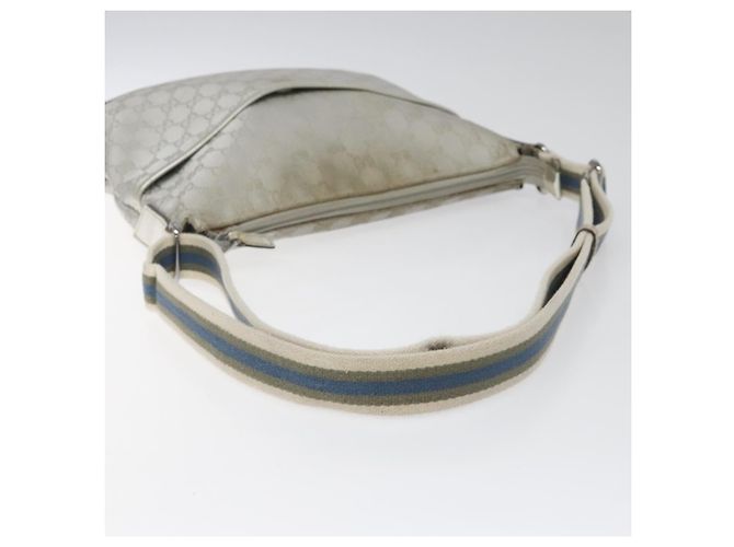 Borsa a Spalla GG Canvas Gucci Argento Blu 145857 Auth 110391 - vista 7