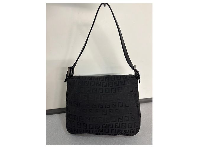 Baguette Borsa Fendi in tessuto nero - vista 5