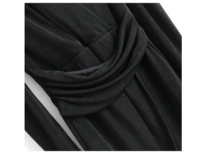 Schwarzes drapiertes Kleid mit Just Cavalli-Tagdetail - Ansicht 2
