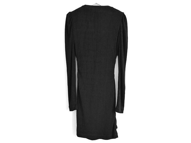 Schwarzes drapiertes Kleid mit Just Cavalli-Tagdetail - Ansicht 4