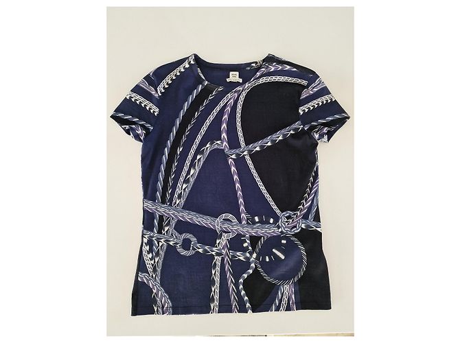 Camiseta Hermès de algodón azul marino - vista 2