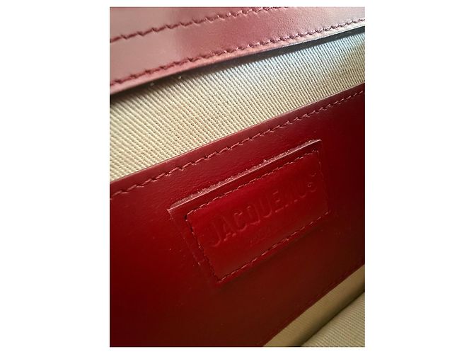 Borsa Jacquemus Le Grand Bambino in Pelle Rosso Scuro Bordò - vista 10