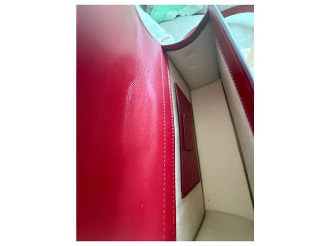 Borsa Jacquemus Le Grand Bambino in Pelle Rosso Scuro Bordò - vista 7