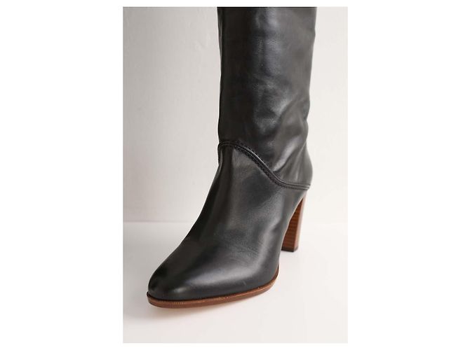 Vanessa Bruno Schwarze Lederstiefel - Ansicht 4