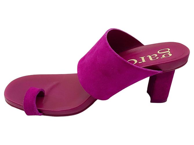 Sandali in suede magenta Pedro Garcia Porpora - vista 3